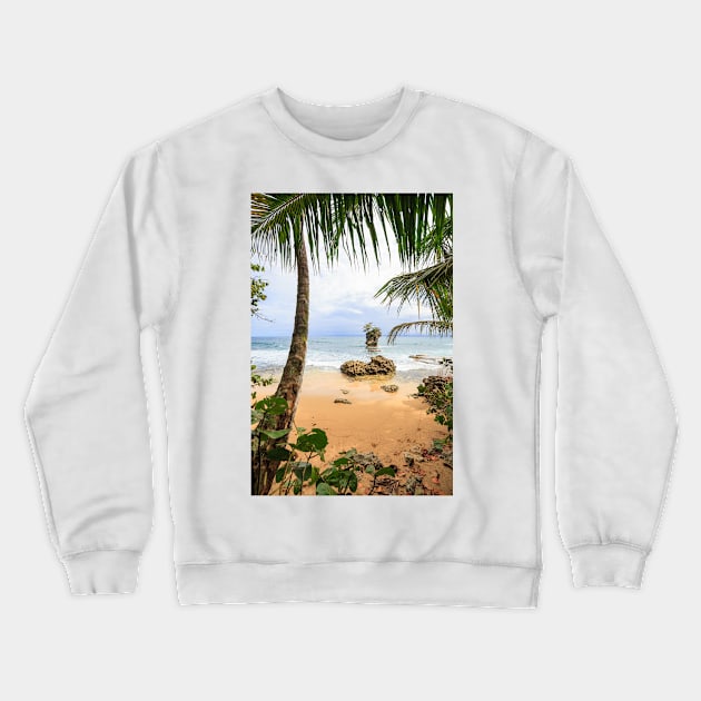 Beach in Manzanillo Costa Rica Crewneck Sweatshirt by Juhku